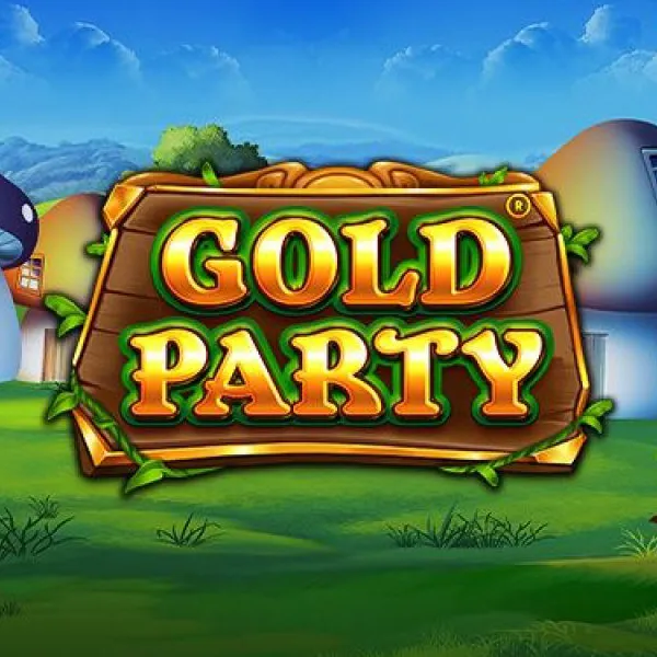 gold party written in yellow letters