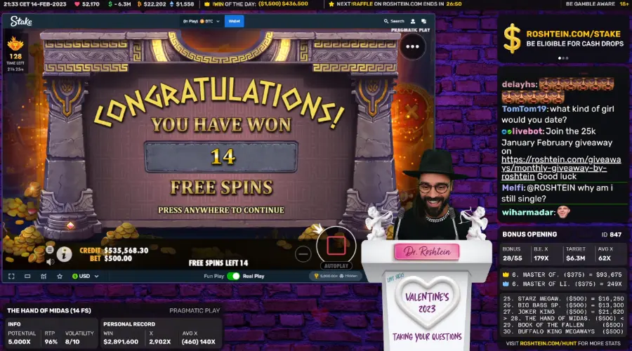 roshtein as dr rosh during valentines day stream