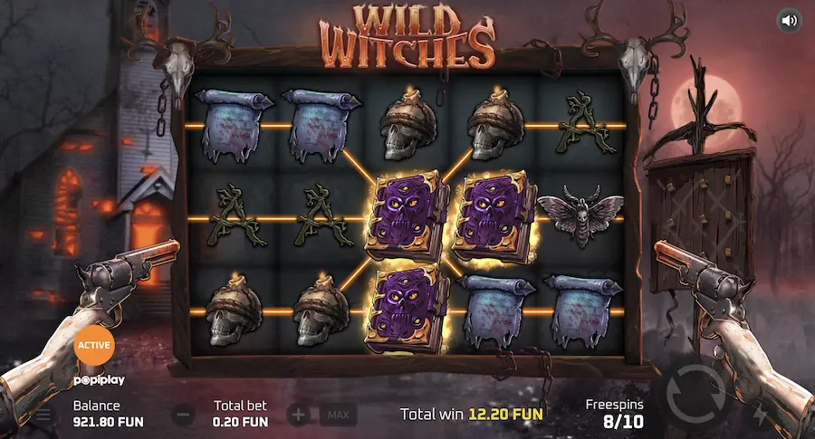 bonus round on wild witches slot reels
