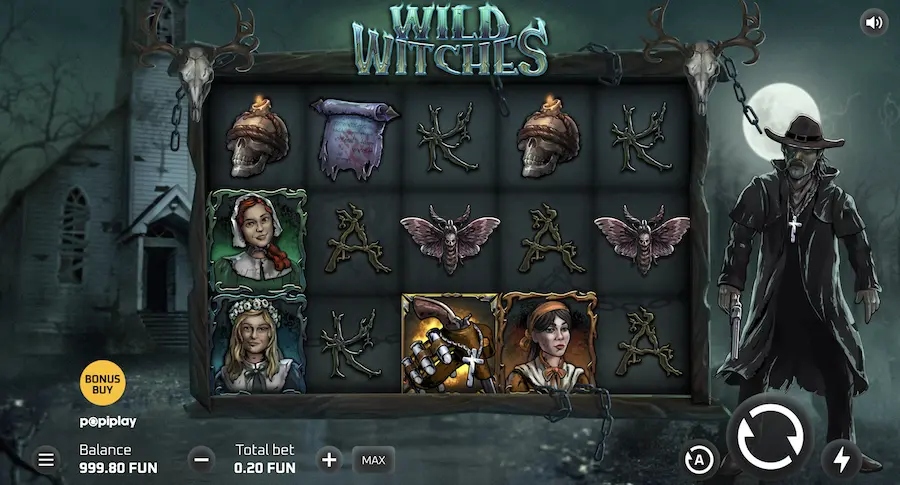 wild witches base game slot reels