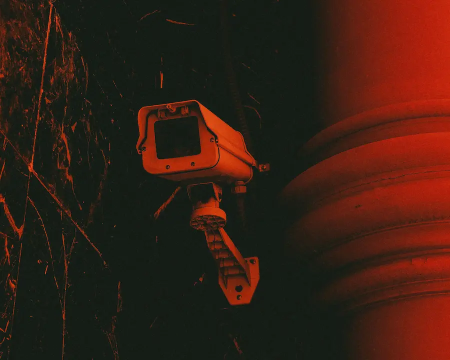 Surveillance camera in red light