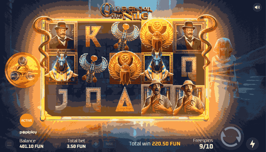 Queen of the Nile Bonus Game Grid