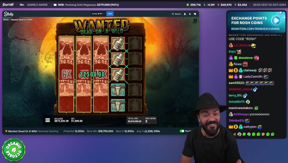 Screenshot from Roshtein stream