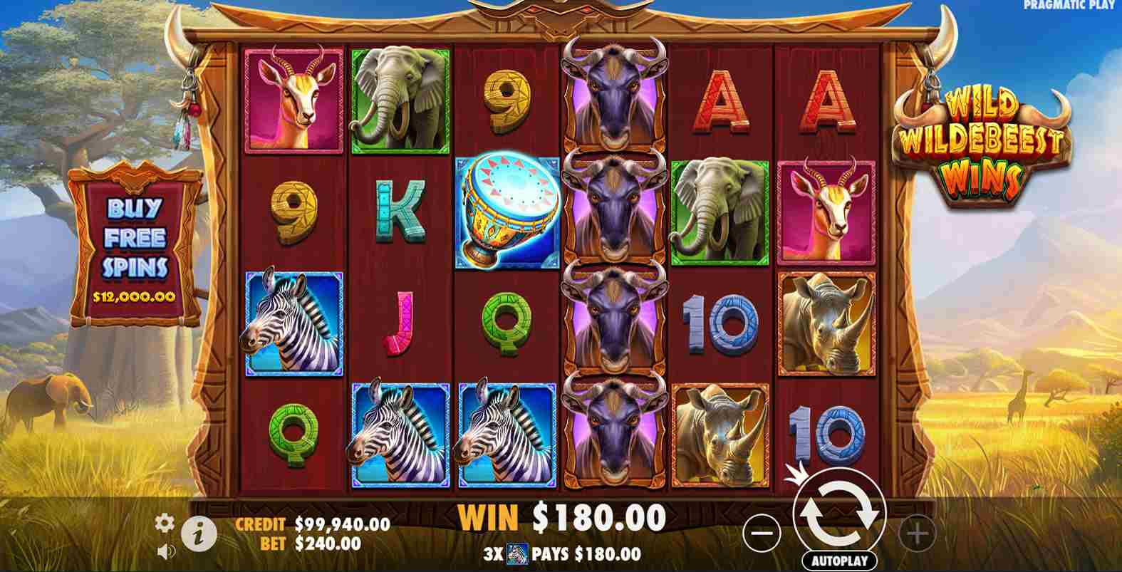Wild Wildebeest Wins gameplay
