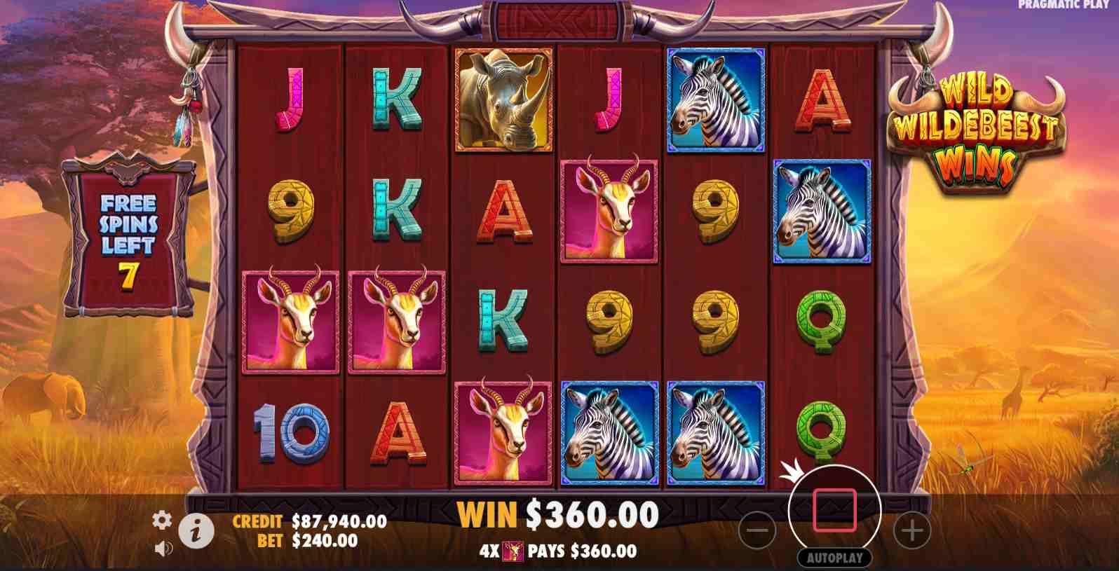 Wild Wildebeest Wins bonus game