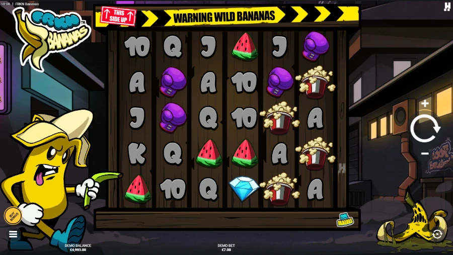 FRKN Bananas Slot grid during base game