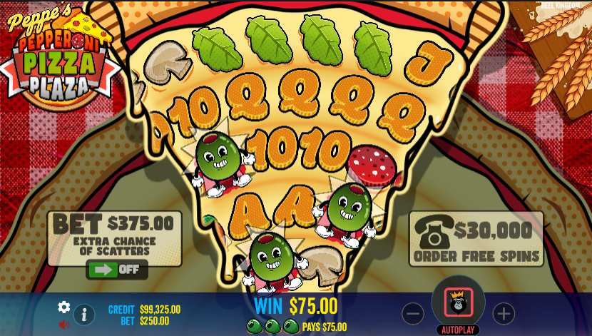 Peppe's Pepperoni Pizza Plaza slot base game