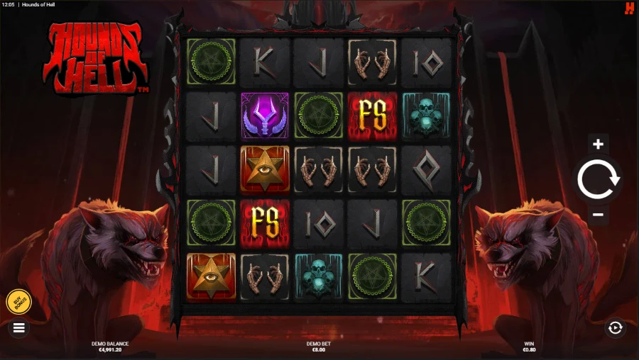 Hounds of Hell Slot grid during base game