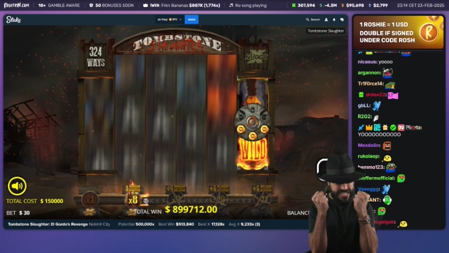 Rosh Playing Tombstone Slaughter Slot during the stream