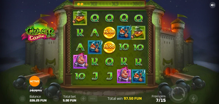 Clover Castle Slot grid during bonus game