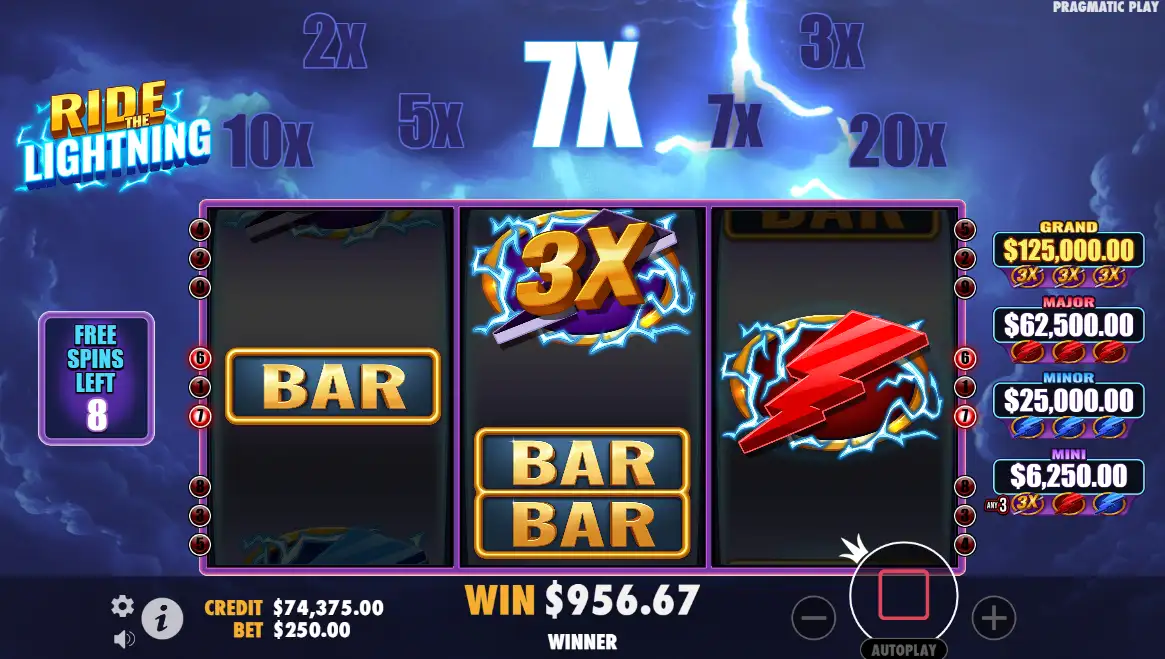 Ride the Lightning slot bonus round screenshot