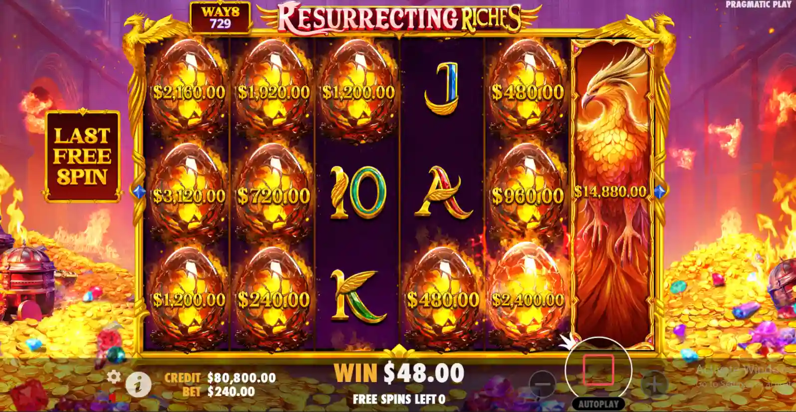 Screenshot of Resurrecting Riches slot free spins round