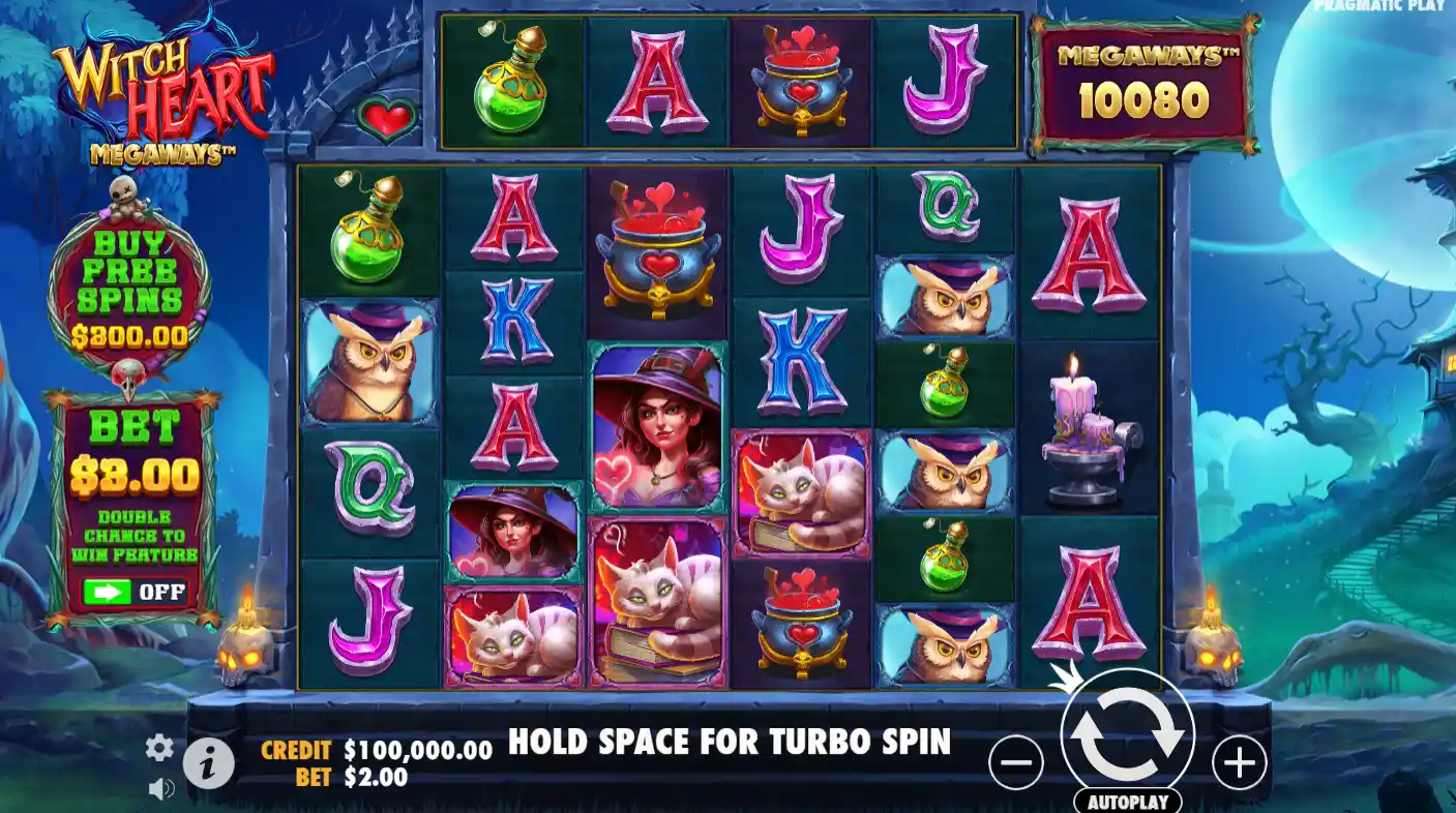 Screenshot of Witch Heart Megaways slot