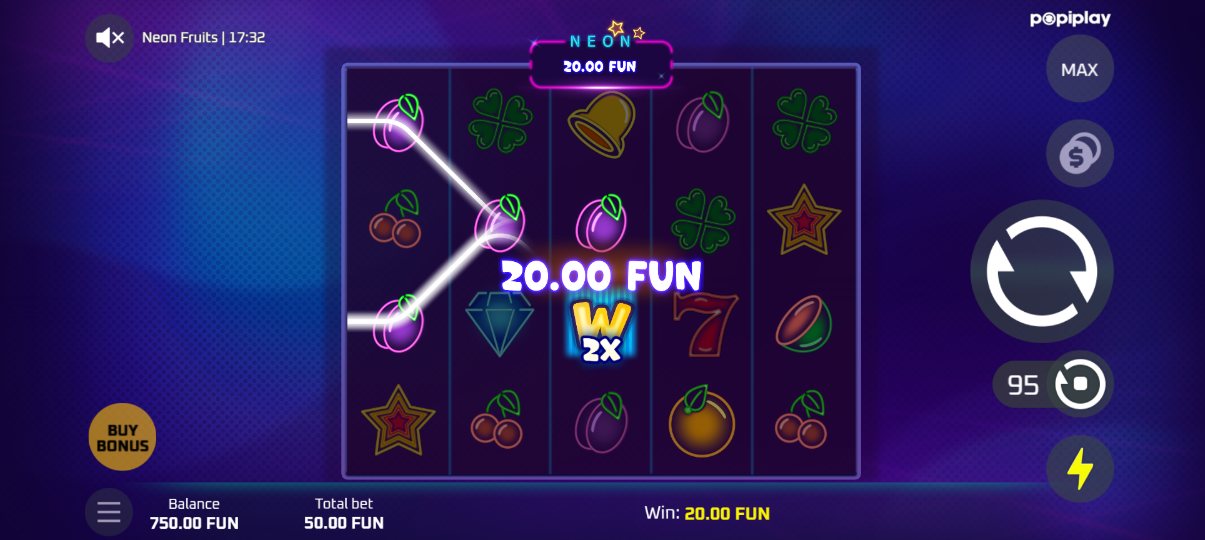Neon Fruits Slot from Popiplay