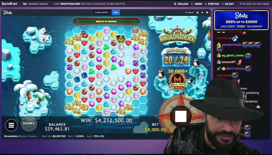 Broadsiders slot Rosh stream