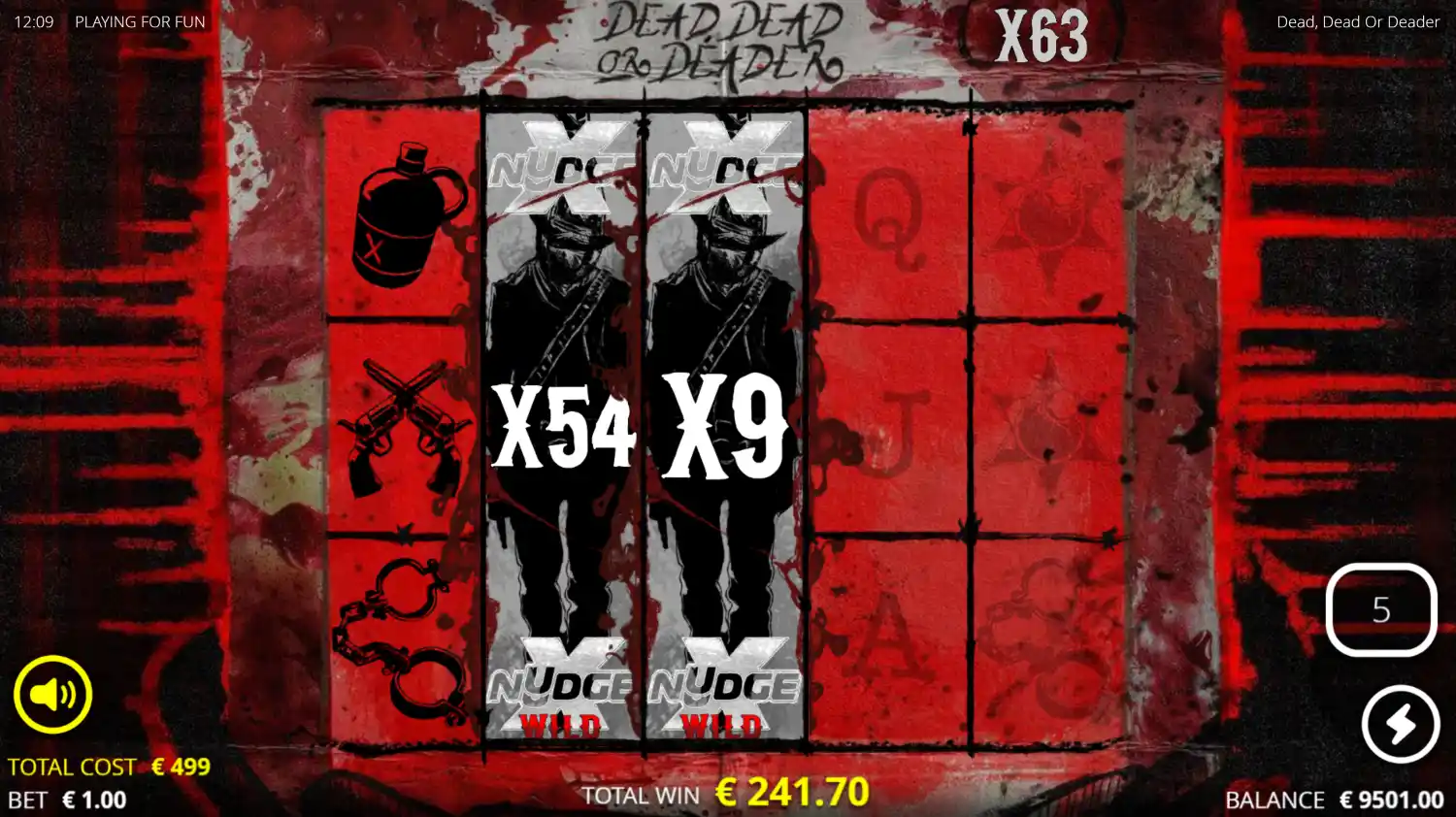 Screenshot of Dead, Dead or Deader slot free spins round