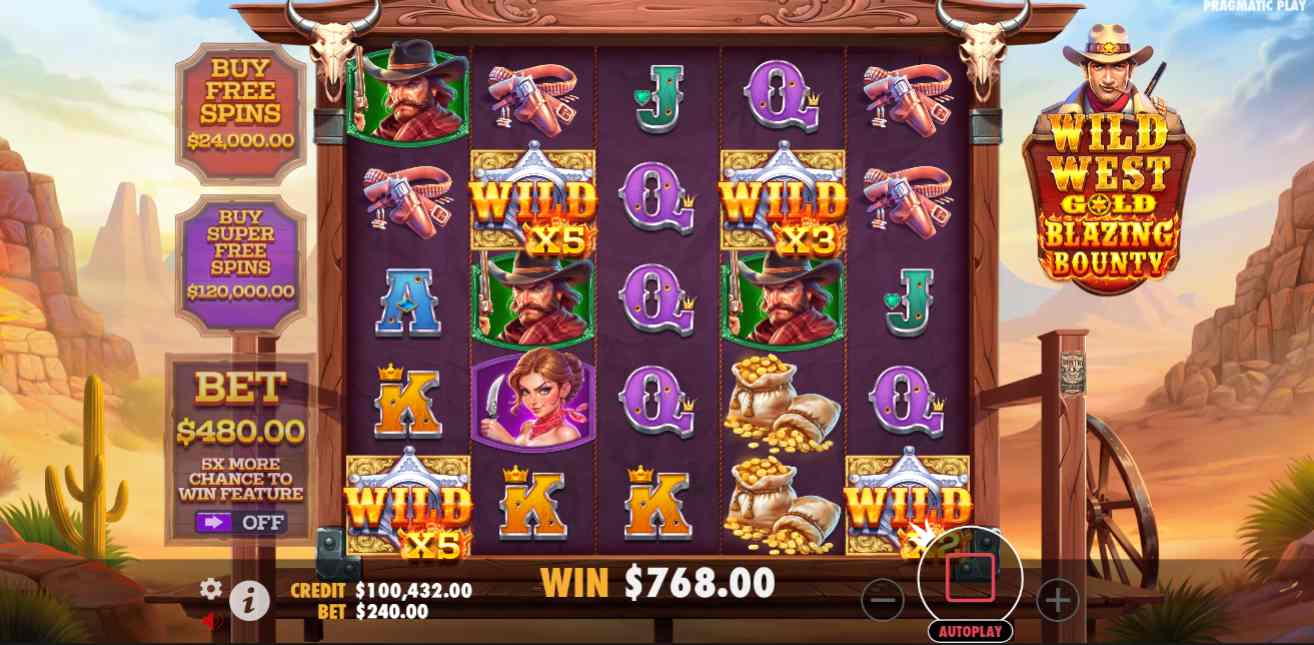 Wild West Gold Blazing Bounty base game