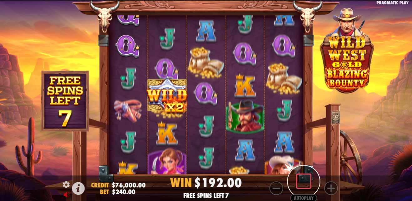 Wild West Gold Blazing Bounty bonus game