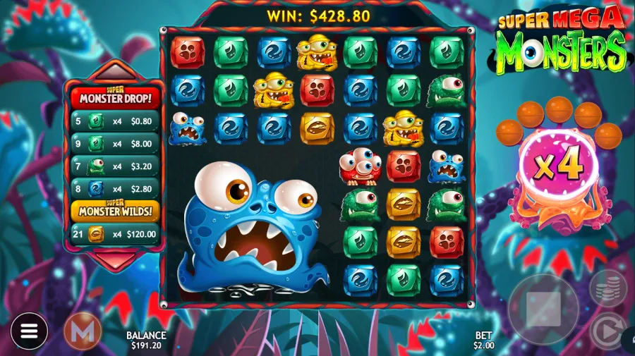 Super Mega Monsters Slot Bonus Game