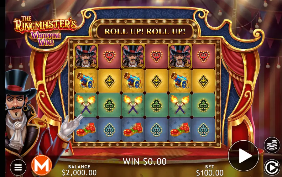 Screenshot of The Ringmaster’s Whopping Wins slot