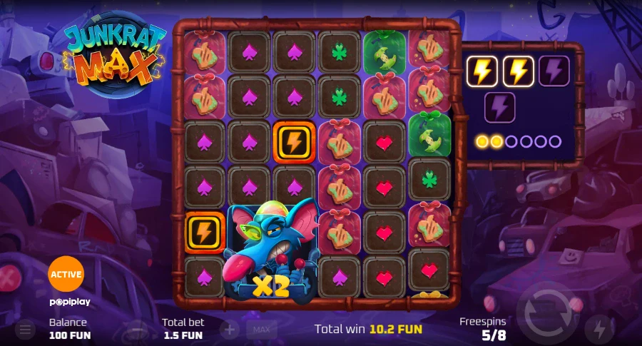 Screenshot of Junkrat Max slot free spins round