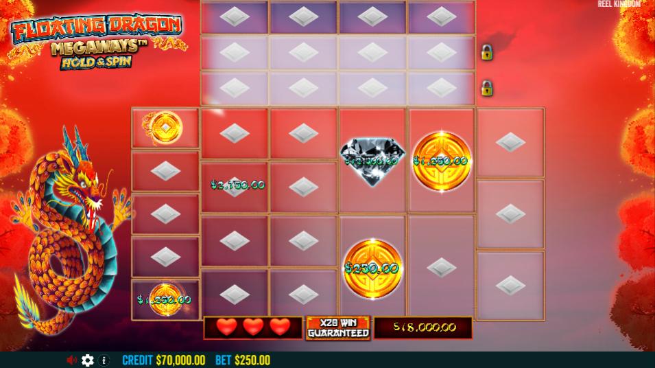 Floating Dragon Hold & Spin bonus game
