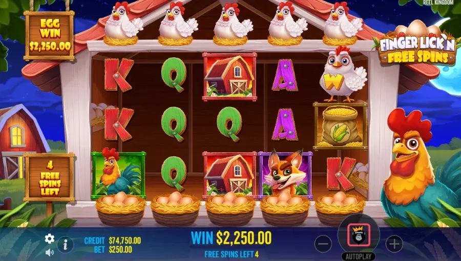 Screenshot of Finger Lick’n Free Spins slot free spins round