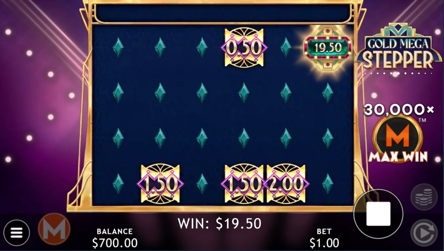 Screenshot of Gold Mega Stepper slot stepper feature