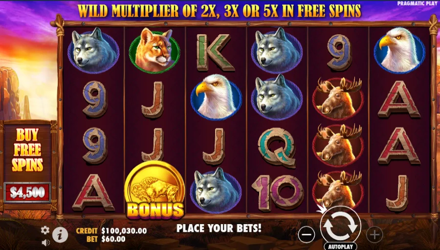 Screenshot of Bison Spirit Enhanced RTP slot