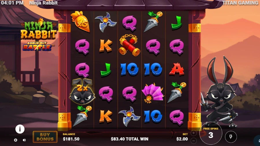 Ninja Rabbit Slot Bonus Game