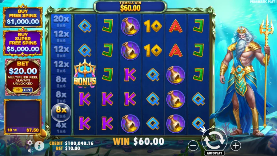 Waves of Poseidon Slot Base Game