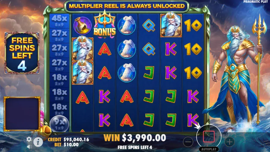 Waves of Poseidon Slot Bonus Game