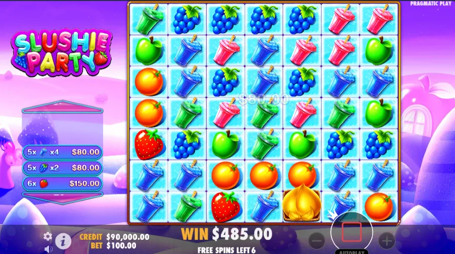 Screenshot of Slushie Party Enhanced RTP slot free spin