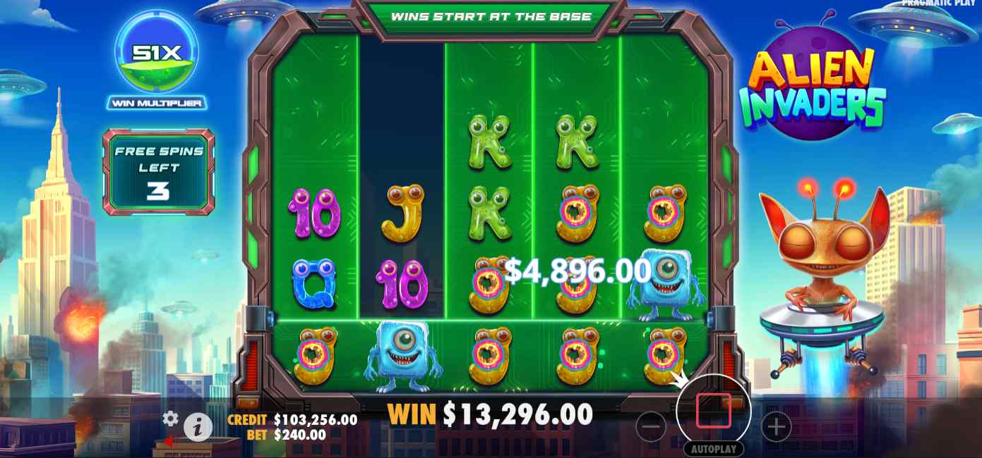Alien Invaders bonus game