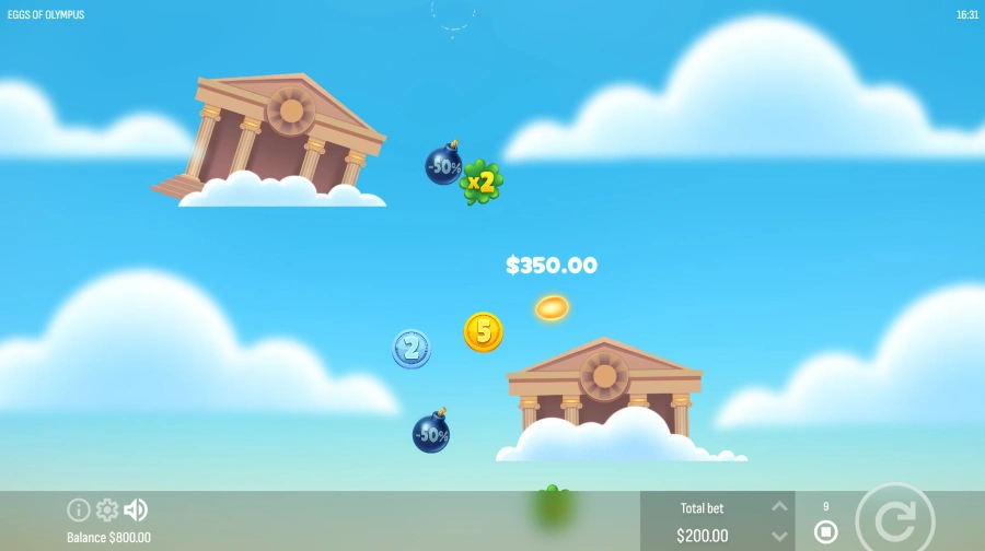 Screenshot of Eggs of Olympus crash game