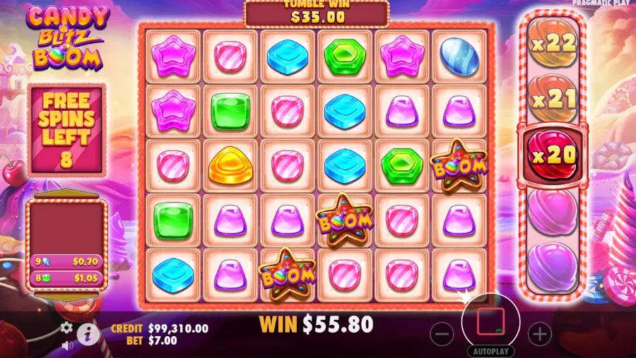 Candy Blitz Boom Enhanced RTP Slot Bonus Game