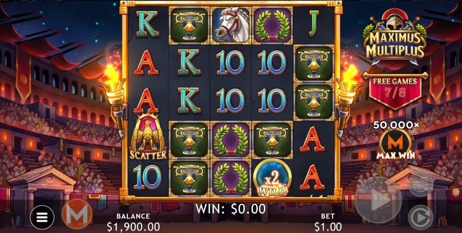 Screenshot of Maximus Multiplus slot free spins round