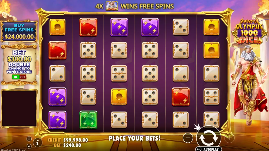 Screenshot of Gates of Olympus 1000 Dice slot