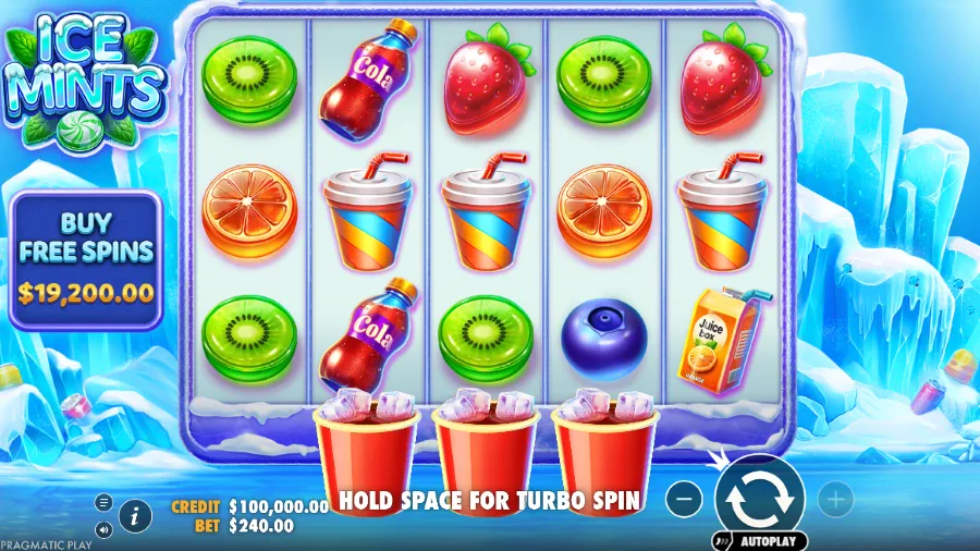 Screenshot of Ice Mint slot base game