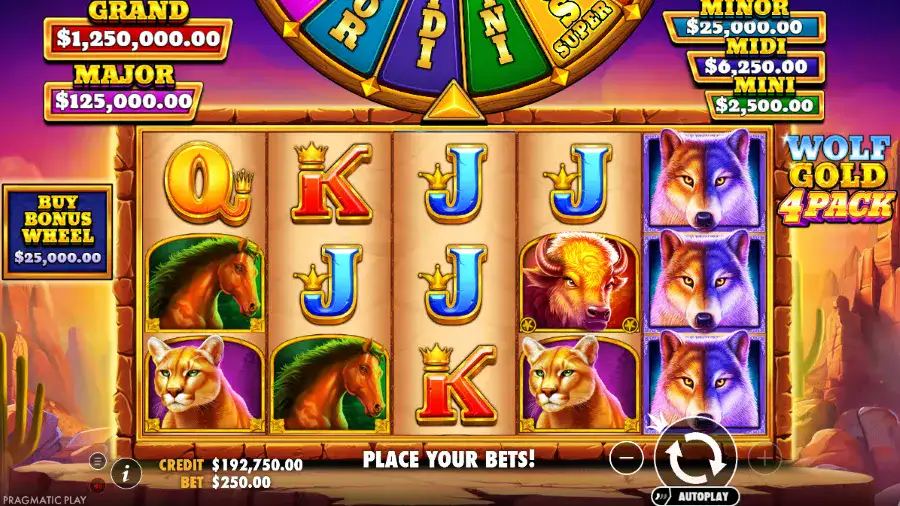 Screenshot of Wolf Gold 4 Pack slot