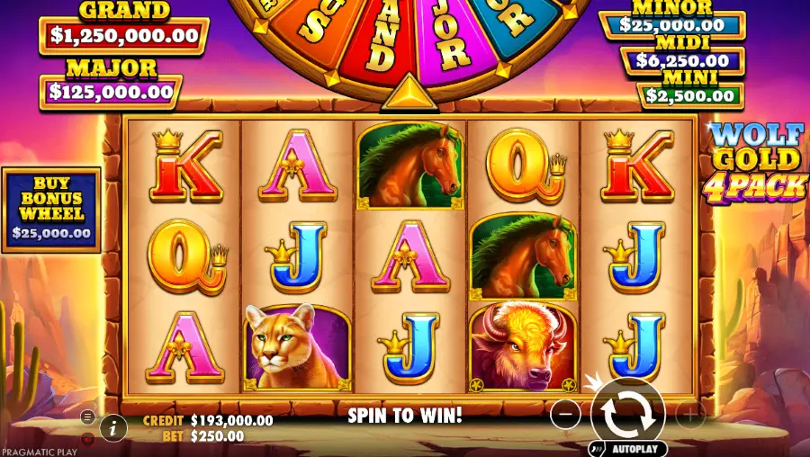 Screenshot of Wolf Gold 4 Pack slot