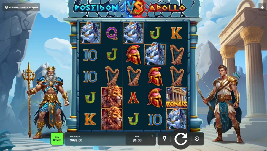 Poseidon vs Apollo Slot Base Game