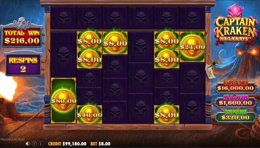 Captain Kraken Megaways Bonus Game