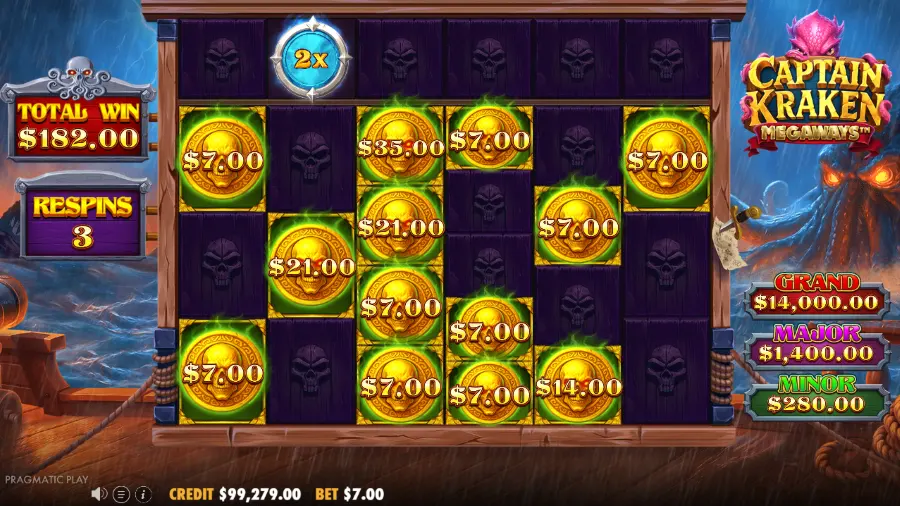 Captain Kraken Megaways Slot Bonus Game