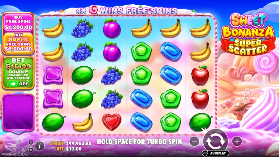 Sweet Bonanza Super Scatter Slot Base Game