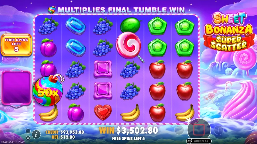 Sweet Bonanza Super Scatter Bonus Game