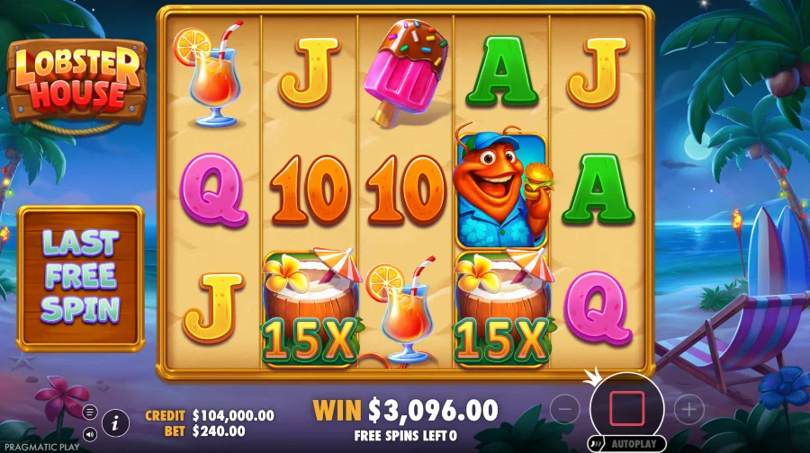 Screenshot of Lobster Hunt slot free spins