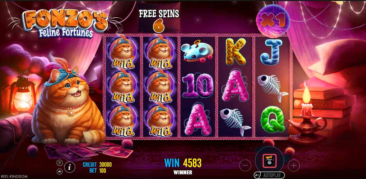 Fonzo's Feline Fortunes bonus game