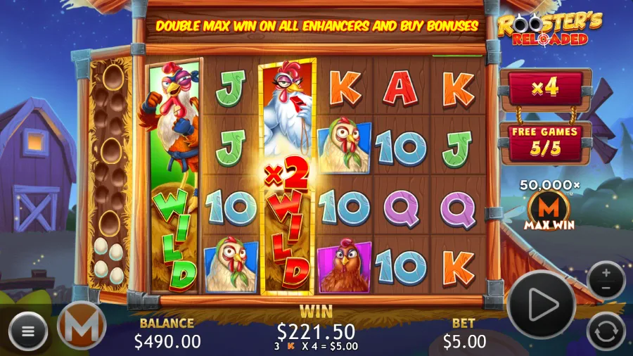 Rooster's Reloaded Slot Bonus Game