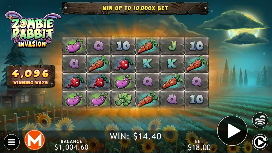Zombie Rabbit Invasion Slot Base Game